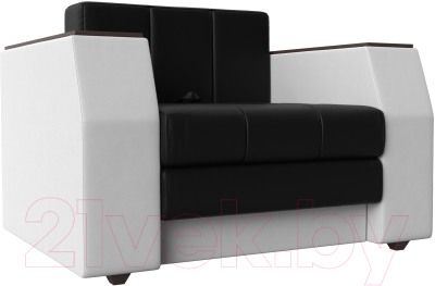 Кресло-кровать Лига Диванов Атлантида / 113883 (экокожа, черный/белый)