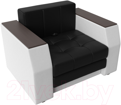 Кресло-кровать Лига Диванов Атлантида / 113883 (экокожа, черный/белый)