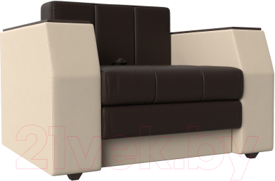 Кресло-кровать Лига Диванов Атлантида / 113884 (экокожа, коричневый/бежевый)