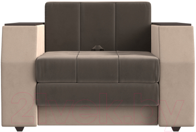 Кресло-кровать Лига Диванов Атлантида / 113850 (велюр, коричневый/бежевый)