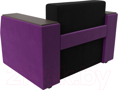 Кресло-кровать Лига Диванов Атлантида / 113854 (микровельвет, черный/фиолетовый)