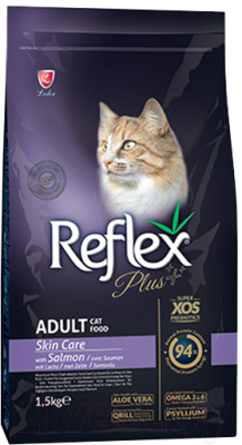 Сухой корм для кошек Reflex Plus Skin Care уход за кожей и шерстью (1.5кг)