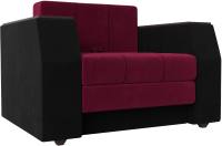 Кресло-кровать Лига Диванов Атлантида / 113858 (микровельвет, бордовый/черный) - 