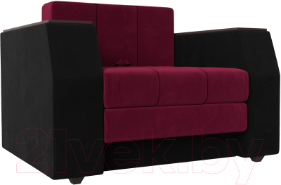 Кресло-кровать Лига Диванов Атлантида / 113858 (микровельвет, бордовый/черный)