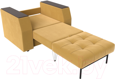 Кресло-кровать Лига Диванов Атлантида / 113859 (микровельвет желтый)
