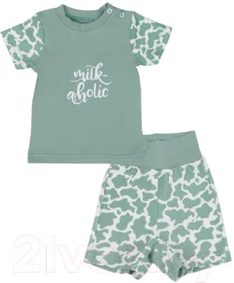 Комплект одежды для малышей Rant Milk-Aholic с шортами / 2-81/1 (зеленый, р.68)