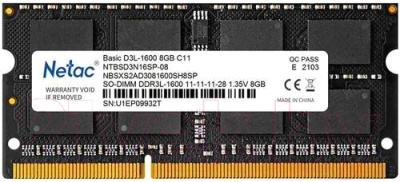 Оперативная память DDR3L Netac NTBSD3N16SP-08