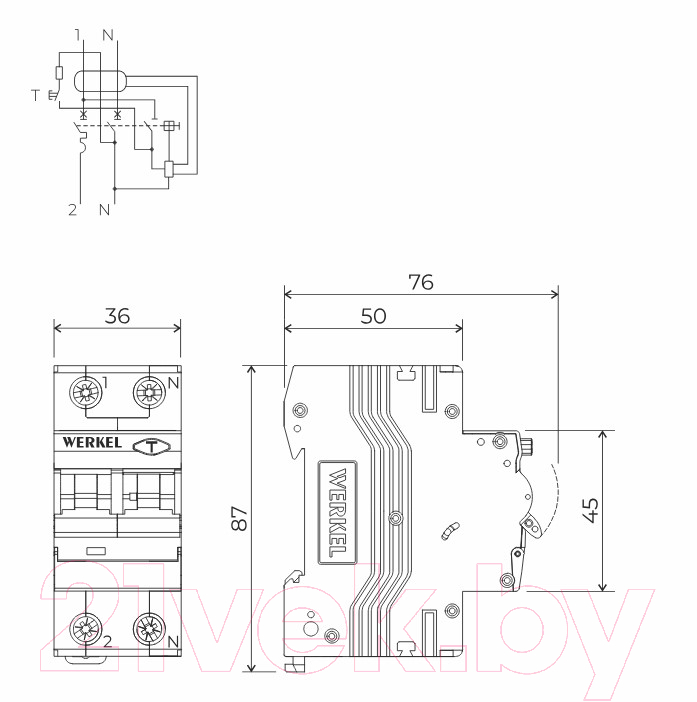 Дифференциальный автомат Werkel W922P256