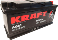Автомобильный аккумулятор KrafT AGM 105 R / AGM-L6 (105 А/ч) - 