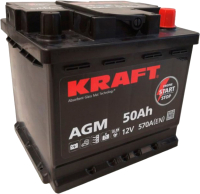 Автомобильный аккумулятор KrafT AGM 50 R / AGM-L1 (50 А/ч) - 