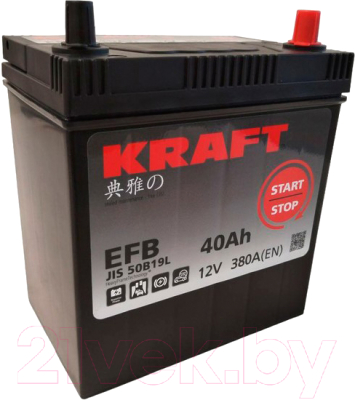 Автомобильный аккумулятор KrafT EFB Asia 40 JR / EFB-B20 (40 А/ч)