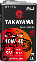 Моторное масло Takayama Mototec 5000 4T 10W40 / 605573 (1л) - 