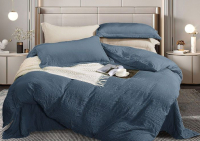 Комплект постельного белья Бояртекс Мятка №19-4118 Евро-стандарт (темный деним) - 