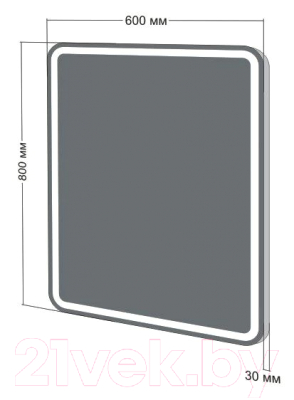 Зеркало Бриклаер Эстель-1 60 LED кнопка (серебристый)