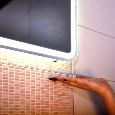 Зеркало Бриклаер Эстель-1 60 LED на взмах руки (серебристый)