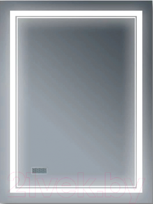 Зеркало Бриклаер Эстель-2 60 LED на взмах руки, часы (серебристый)