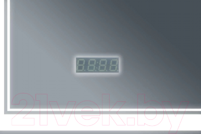 Зеркало Бриклаер Эстель-2 100 LED на взмах руки, часы (серебристый)