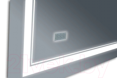 Зеркало Бриклаер Эстель-2 100 LED на взмах руки, часы (серебристый)