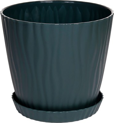 Вазон BOTANICA Волна рефленый 2.5л (18x15см, зеленый) - 