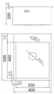 Мойка кухонная Wisent WWS34050 (с сифоном GER013)