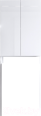 Шкаф для ванной Бриклаер Хелена 64 Высокий над стиральной машинкой (белый глянец)