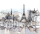 Фотообои листовые Citydecor Акварельный Париж (312x265) - 