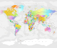 Фотообои листовые Citydecor Карта мира 18 (312x265) - 