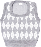 Жилет детский Amarobaby Knit Romb / AB-OD23-KNIT10R/1100-134 (серый/белый, р.134) - 