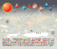 Фотообои листовые Citydecor Карта мира. Флаги и планеты (312x265) - 