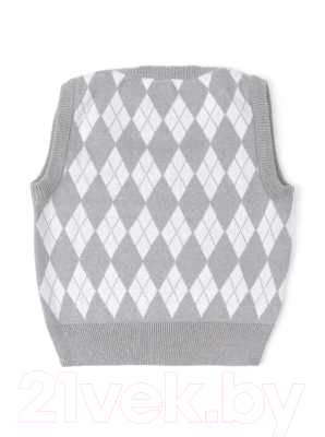 Жилет детский Amarobaby Knit Romb / AB-OD23-KNIT10R/1100-146 (серый/белый, р.146)