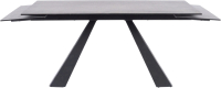 Обеденный стол Signal Salvadore Ceramic раскладной 180-260x90 (серый мрамор/черный матовый) - 