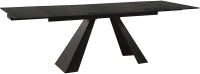 Обеденный стол Signal Salvadore Ceramic раскладной 160-240x90 (Melted Glass/черный матовый) - 
