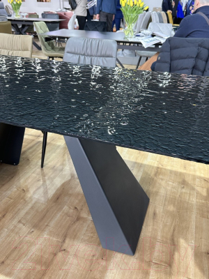 Обеденный стол Signal Salvadore Ceramic раскладной 160-240x90 (Melted Glass/черный матовый)