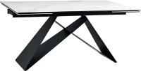 Обеденный стол Signal Westin III Ceramic 180-260x90 (белый мрамор/черный матовый) - 