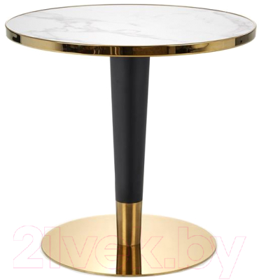 Обеденный стол Halmar Morata 79x74 (белый мрамор/черный/золотой)