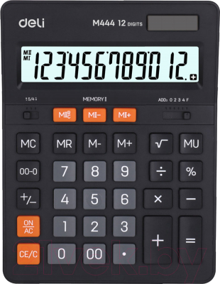 Калькулятор Deli М444 (черный)