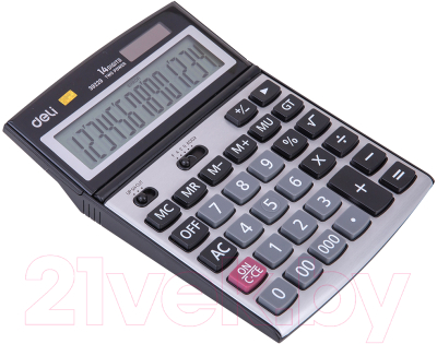 Калькулятор Deli 39229 (серебристый/черный)