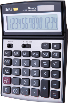 Калькулятор Deli 39229 (серебристый/черный)