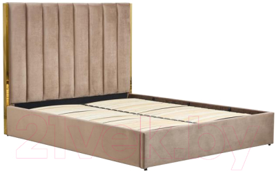 Двуспальная кровать Halmar Palazzo 160x200 (бежевый/золотой)