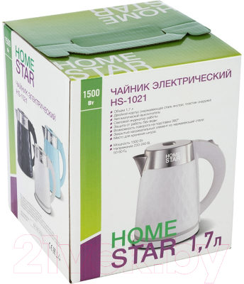 Электрочайник HomeStar HS-1021 (белый)