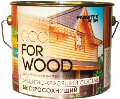 Защитно-декоративный состав Farbitex Profi Wood Быстросохнущий (9л, белый)
