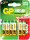 Комплект батареек GP Batteries Super LR03/24A 6BP (4+2шт) - 