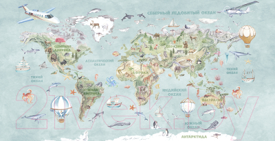 Фотообои листовые Citydecor Детская Карта мира 337 (468x265)