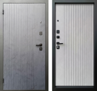 Входная дверь Промет Рона 86x205 (левая, бетон графит/бетон снежный/черный муар) - 