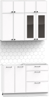 Кухонный гарнитур Интермебель Лион-1 1.2м без столешницы (белый софт) - 