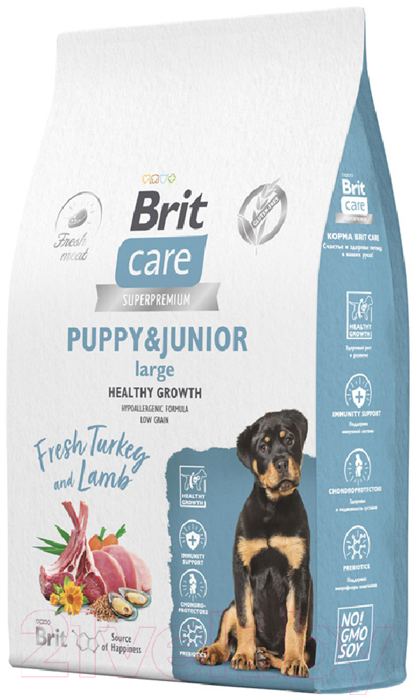 Сухой корм для собак Брит Кеа Puppy&Junior L Healthy Growth инд. и ягн. 5066339 / 6010261 (12кг)