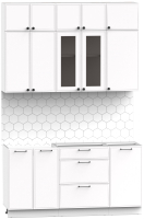 Кухонный гарнитур Интермебель Лион-2 1.6м без столешницы (белый софт) - 