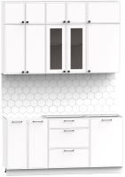 Кухонный гарнитур Интермебель Лион-3 1.7м без столешницы (белый софт) - 