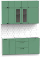 Кухонный гарнитур Интермебель Лион-3 1.7м без столешницы (мята софт) - 