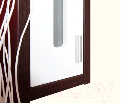 Шкаф с зеркалом для ванной Бриклаер Бали 62 L (венге/белый глянец)